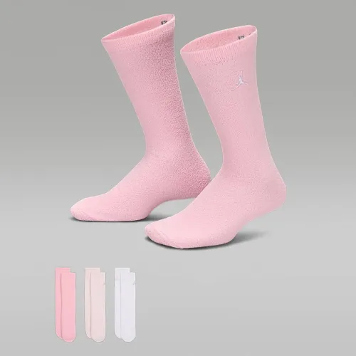 Nike Jordan Big дитячі Supersoft Cozy Crew шкарпетки (3 пар) Pink