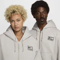 Nike x Stüssy Full-Zip Fleece Толстовка с капюшоном цвет серый