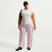 Nike Sportswear Chill Knit жіноча Tight Short-Sleeve Ribbed Top (великі розміри) колір білий