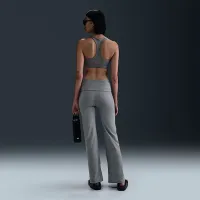 Nike One женская Dri-FIT С высокой Талией Fold-Over Pants цвет серый