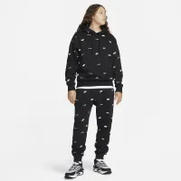 Nike Club Fleece чоловічі Allover Print Pullover Толстовка з капюшоном колір чорний