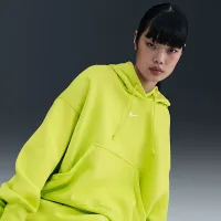 Nike Sportswear Phoenix Fleece женская Over-оверсайз Pullover Толстовка с капюшоном цвет зеленый