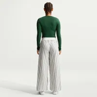 Nike Sportswear Chill Poplin женская Loose Mid-Rise Woven Striped Pants цвет зеленый