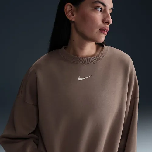 Nike Sportswear Phoenix Fleece женская Over-оверсайз Crew-Neck свитшот цвет коричневый