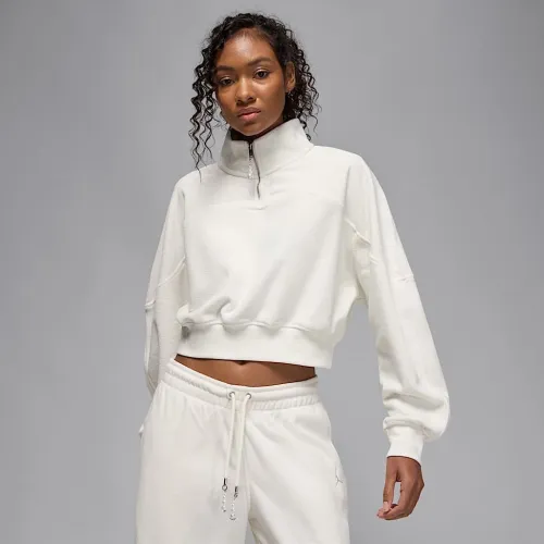 Nike Jordan Flight Fleece жіноча Quarter-Zip Top колір білий