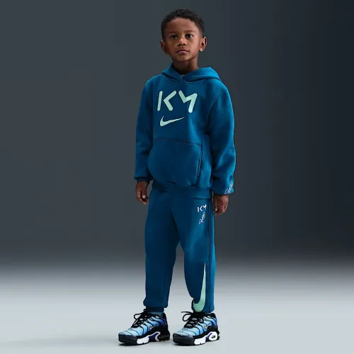 Nike Kylian Mbappé Little Kids 'Fleece Pullover Толстовка с капюшоном and Pants набор синий
