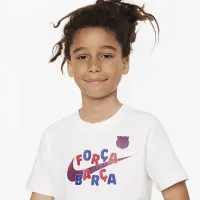 FC Barcelona Mascot Big детские Nike Soccer футболка цвет белый