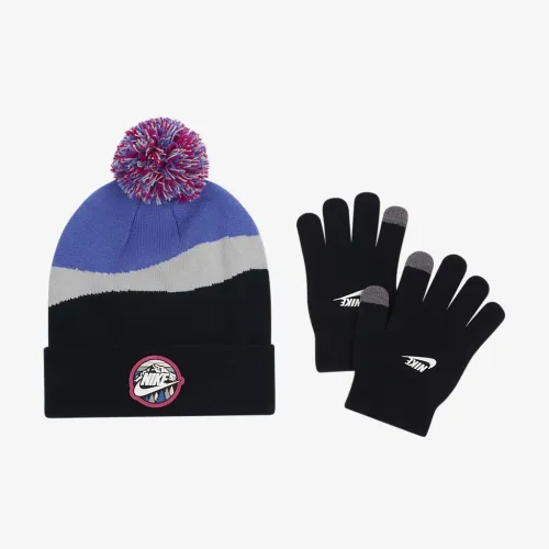 Nike Snow Day Beanie and Gloves комплект Big Kids 2-Piece Hat комплект колір чорний