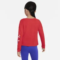Nike Little детские Long Sleeve Cropped Leopard Top цвет красный