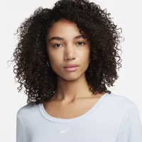 Nike Sportswear Chill Knit жіноча Tight Scoop-Back Long-Sleeve Mini-Rib Top блакитний