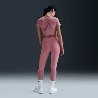 Nike Pro женская Dri-FIT Short-Sleeve Cropped Graphic Top Pink