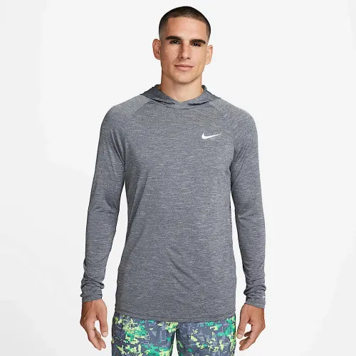Nike мужские Long-Sleeve Hooded Hydroguard Swim Shirt цвет черный