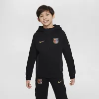 FC Barcelona Tech Fleece Big детские (для мальчиков) Nike Soccer Full-Zip Толстовка с капюшоном цвет черный