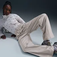 Nike Windrunner женская Woven С высокой Талией Open-Hem Pants цвет серый