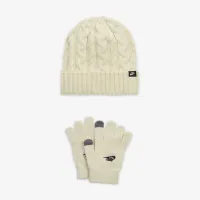 Nike Big детские 2-Piece Cable Gifting Beanie набор цвет белый