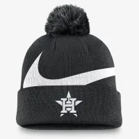 Houston Astros Peak мужские Nike MLB Cuffed Pom Beanie цвет черный