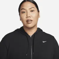 Nike Dri-FIT One жіноча Full-Zip French Terry Толстовка з капюшоном (великі розміри) колір чорний
