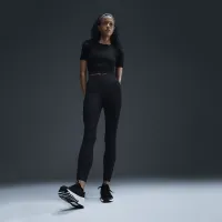 Nike Zenvy Rib женская Gentle-Support С высокой Талией 7/8 лосины цвет черный