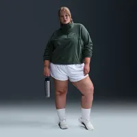 Nike One женская Therma-FIT оверсайз 1/2-Zip Fleece Top (большие размеры) цвет зеленый
