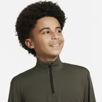 Nike Multi Big детские (для мальчиков) Dri-FIT UV Long-Sleeve 1/2-Zip Top цвет зеленый