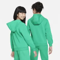 Nike Sportswear Club Fleece Big детские Pullover Толстовка с капюшоном цвет зеленый