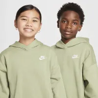 Nike Sportswear Club Fleece Big детские оверсайз Pullover Толстовка с капюшоном цвет зеленый