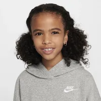 Nike Sportswear Club Fleece Big дитячі оверсайз Pullover Толстовка з капюшоном колір сірий