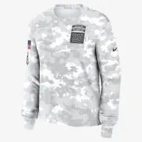 New York Giants Salute to Service Edge Lockup женская Nike Dri-FIT NFL Long-Sleeve футболка цвет белый