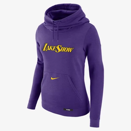 Los Angeles Lakers Club City Edition жіноча Nike NBA Fleece Funnel-Neck Толстовка з капюшоном колір фіолетовий