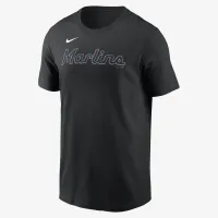 Miami Marlins Fuse Wordmark чоловічі Nike MLB футболка колір чорний