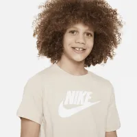 Nike Sportswear Big детские хлопковыефутболка цвет коричневый