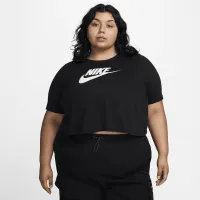 Nike Sportswear Essential жіноча Cropped Logo футболка (великі розміри) колір чорний