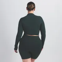 NikeSKIMS Vintage Seamless женская Mock-Neck Crop Top цвет зеленый