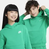 Nike Sportswear Club Fleece Big детские Pullover Толстовка с капюшоном цвет зеленый