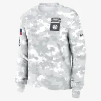 Pittsburgh Steelers Salute to Service Edge Lockup жіноча Nike Dri-FIT NFL Long-Sleeve футболка колір білий