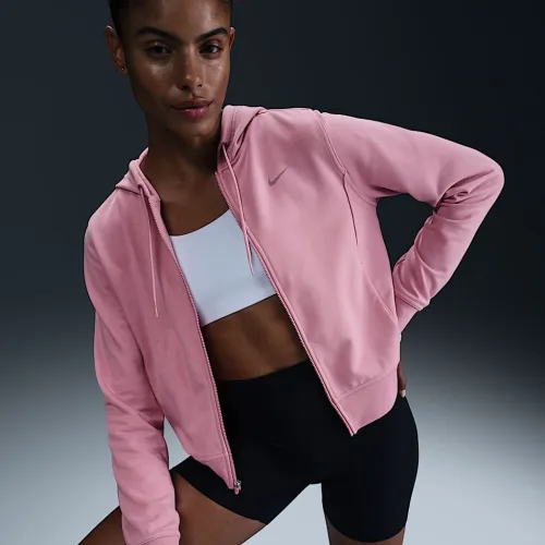 Nike Dri-FIT One жіноча Full-Zip French Terry Толстовка з капюшоном Pink
