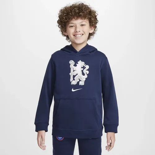 Chelsea FC Club Big детские (для мальчиков) Nike Soccer Pullover Толстовка с капюшоном синий
