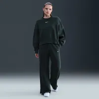 Nike Sportswear Phoenix Fleece женская С высокой Талией Wide-Leg Pants цвет зеленый