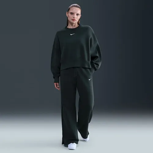Nike Sportswear Phoenix Fleece женская С высокой Талией Wide-Leg Pants цвет зеленый
