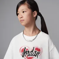 Nike Jordan Big детские Y2K Heart Graphic футболка цвет белый