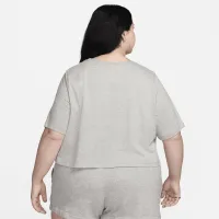 Nike Sportswear Essential женская Cropped Logo футболка (большие размеры) цвет серый