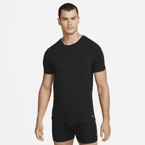 Nike Dri-FIT Essential бавовняніStretch чоловічі Slim Fit Crew Neck Undershirt (2 пари) колір чорний
