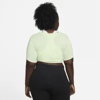 Nike Dri-FIT One Luxe женская Twist Cropped Short-Sleeve Top (большие размеры) цвет зеленый