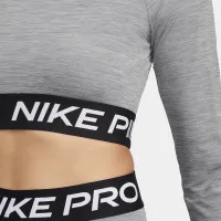 Nike Pro жіноча Dri-FIT Cropped Long-Sleeve Top колір сірий
