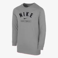 Nike Big дитячі Softball Long-Sleeve футболка колір сірий