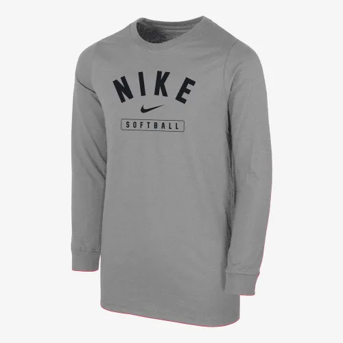 Nike Big дитячі Softball Long-Sleeve футболка колір сірий