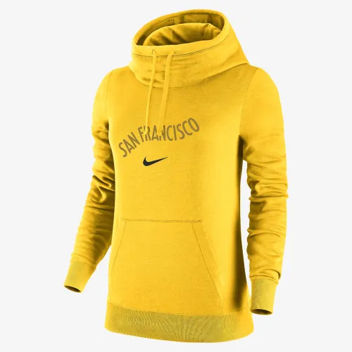 Golden State Warriors Club Fleece 2023/24 City Edition женская Nike NBA Funnel-Neck Толстовка с капюшоном Yellow