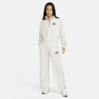 Nike Sportswear женская оверсайз 1/2-Zip Crop Fleece свитшот цвет коричневый