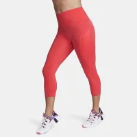 Nike Go женская Firm-Support С высокой Талией Cropped лосины с карманамицвет красный