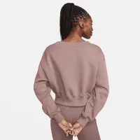 Nike Sportswear Phoenix Fleece женская Cropped V-Neck Top цвет фиолетовый